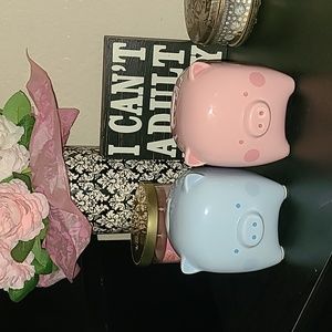 CUTE PINK BLUE PIG PIGGY BANKS